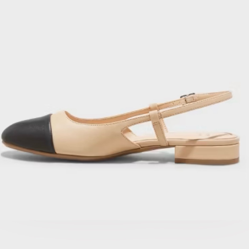 NWOT Black and Cream Slingbacks 9.5 - Picture 2 of 6